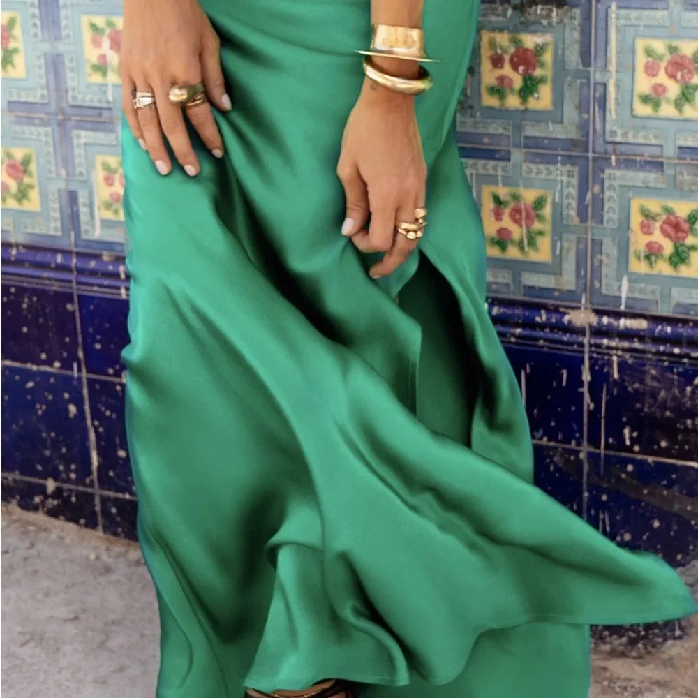 Rat & Boa Delphine Dress Green Wedding Prom Gala Medium Emerald Maxi Long